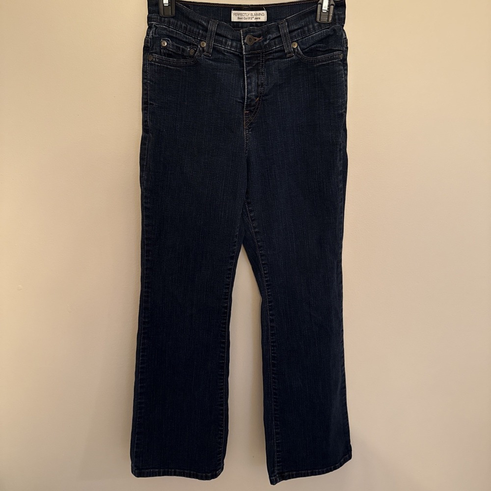 Levis 512 Womens Jeans Blue Denim Straight Leg Perfectly‎ Slimming Size 6P 28x28